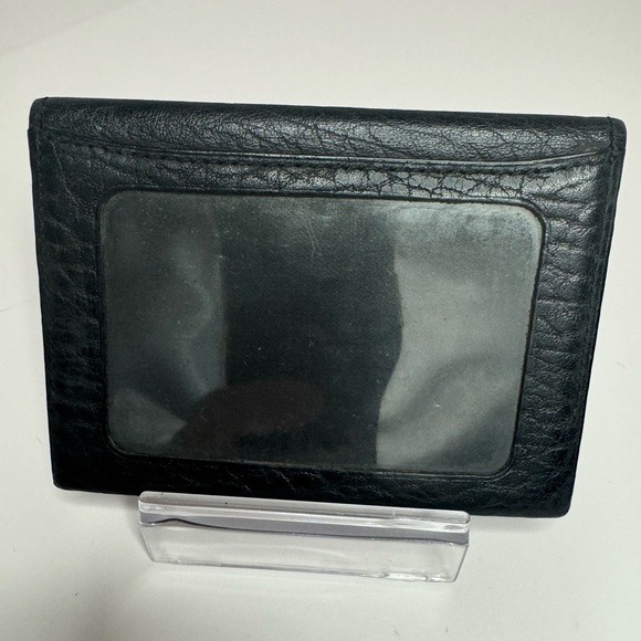 ☘️#176 Burberrys Vintage Black Leather Bifold ID Card Holder Wallet - Picture 5 of 14